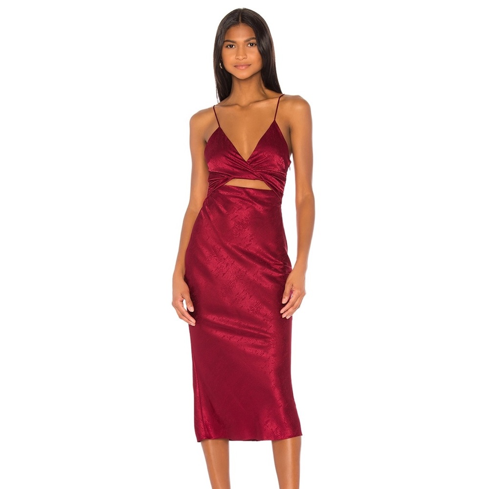 * NEW Song of Style Kat Midi Dress in Cranberry Red M34